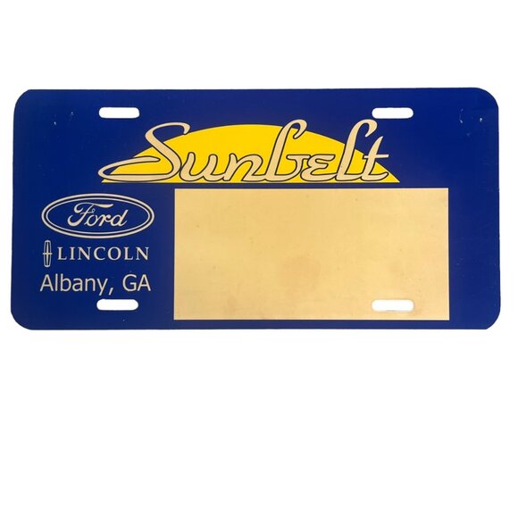 Sunbelt Ford Lincoln Dealership Booster License Plate Albany GA PLASTIC - Picture 1 of 2